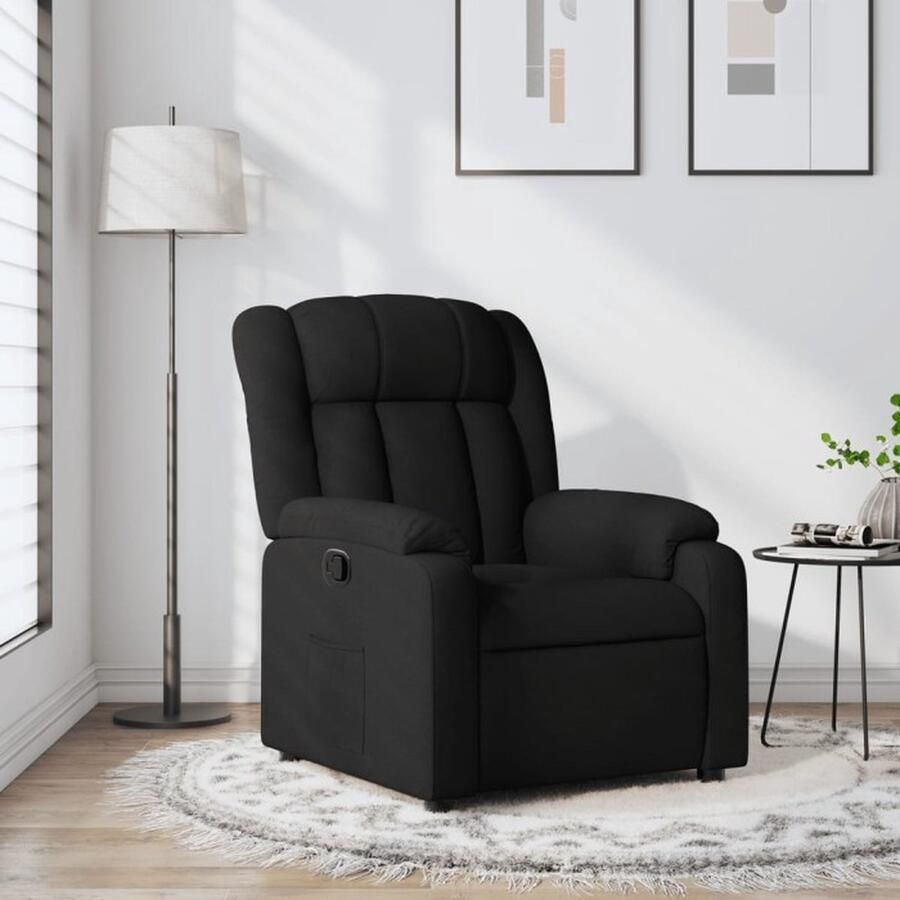 VidaXL Fauteuil verstelbaar stof zwart - Foto 2