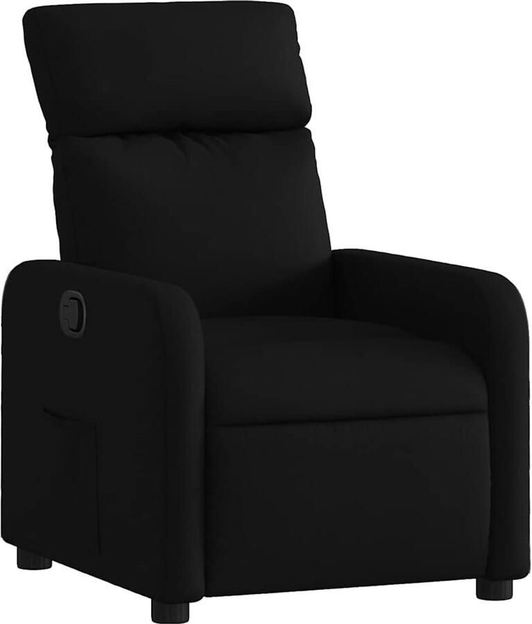 VidaXL Fauteuil verstelbaar stof zwart - Foto 3
