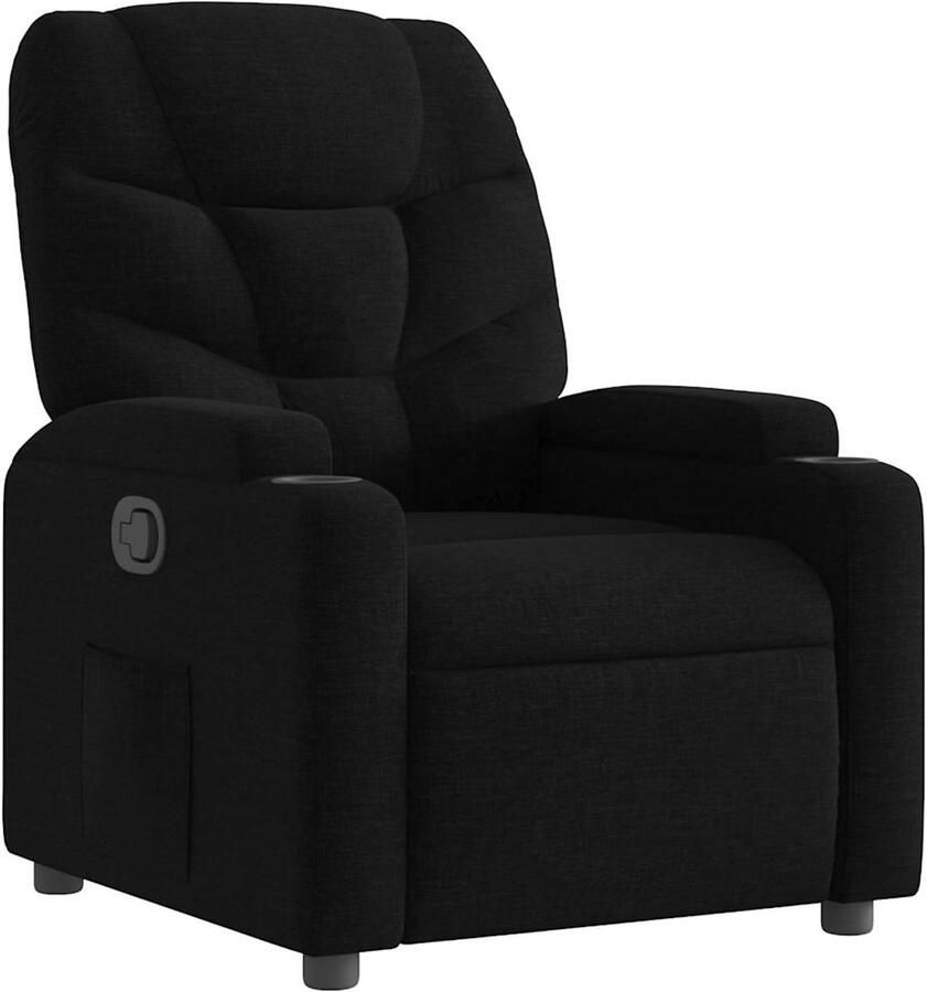 VidaXL Fauteuil verstelbaar stof zwart