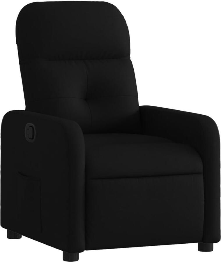 VidaXL Fauteuil verstelbaar stof zwart - Foto 3