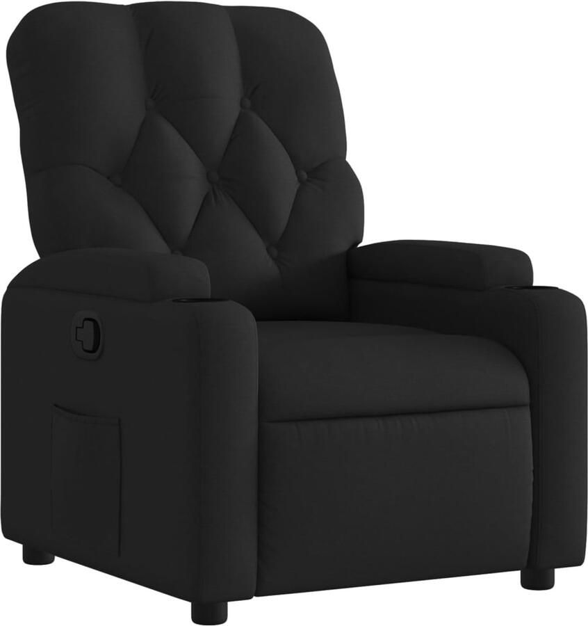 VidaXL Fauteuil verstelbaar stof zwart