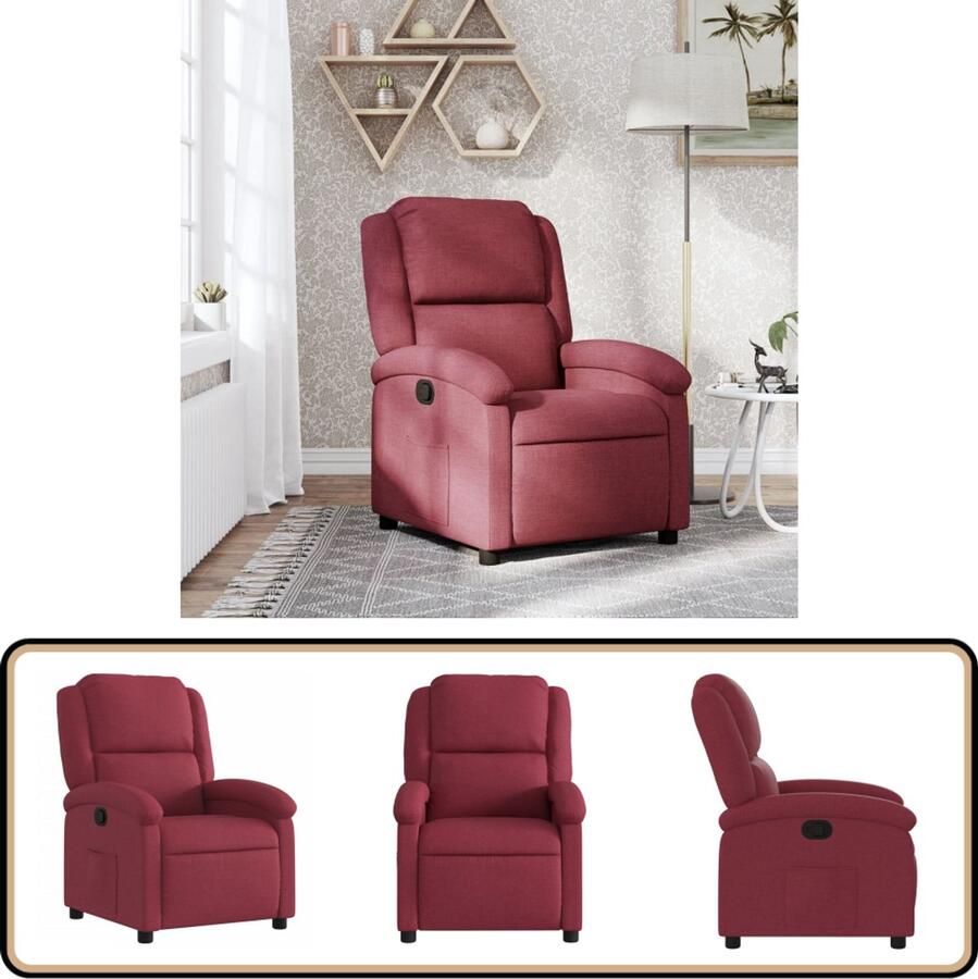 VidaXL Fauteuil Verstelbaar Wijnrood Stijlvol Comfort Verstelbare Fauteuil Lounge Stoel Fauteuils Rood Relaxfauteuil Ergonomische Stoel