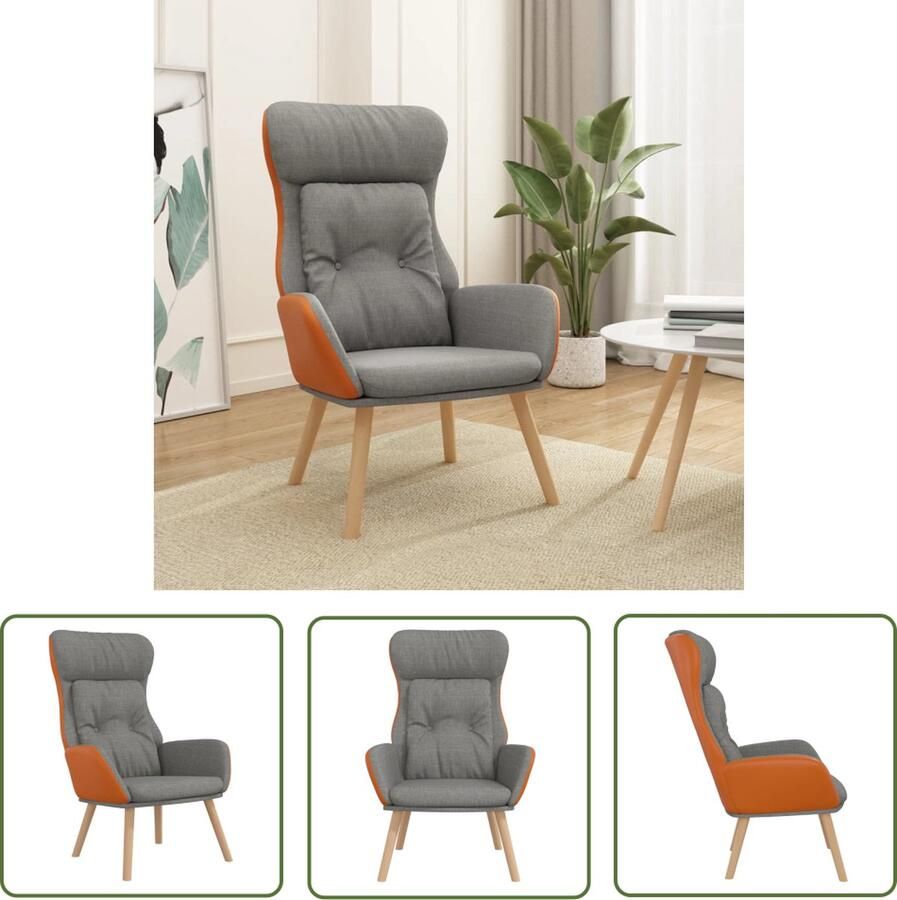 The Living Store Fauteuil Comfortabele Relaxstoel Lichtgrijs 70x77x94 cm Comfortabele Stoel Fauteuils Relaxstoel Lounge Chair Leesstoel - Foto 3