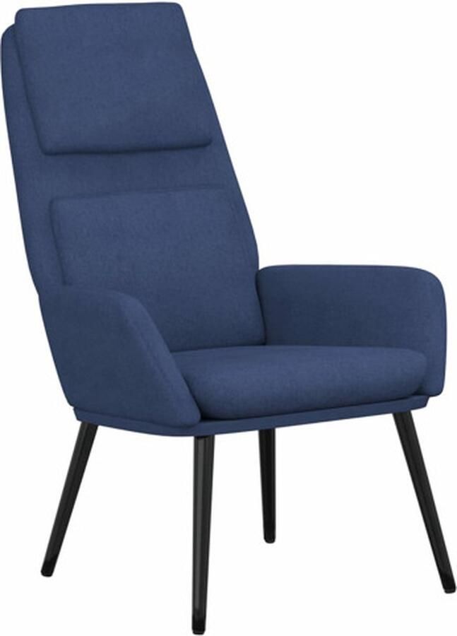 The Living Store Fauteuil Relaxstoel Blauw 70x77x98 cm Bekleed met zachte stof Relaxfauteuil Fauteuils Blauwe Meubels Lounge Stoel Comfort Stoel