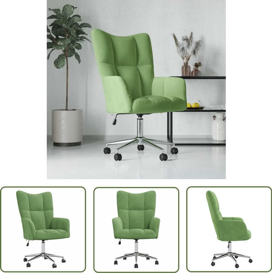 The Living Store Relaxstoel fluweel lichtgroen Relaxstoel Fauteuils Lounge Chair Design Fauteuil Ergonomische Stoel