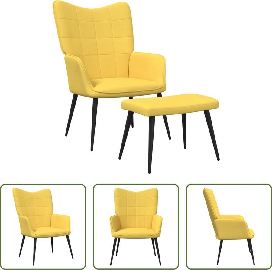 The Living Store Relaxstoel Relaxfauteuil Mosterdgeel 61x70x96.5 cm Relaxstoel Fauteuils Lounge Chair Loungestoel Mustard Yellow - Foto 3
