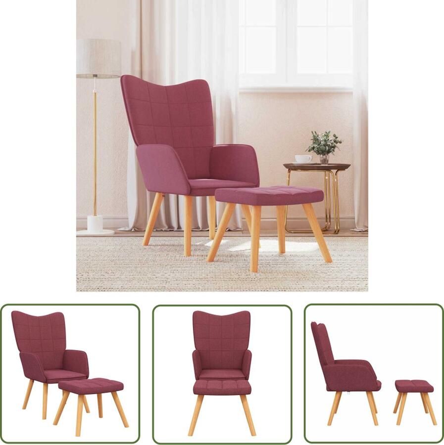 The Living Store Relaxstoel Stoelen 61.5 x 69 x 95.5 cm Wijnrood Relaxstoel Fauteuils Lounge Chair Tuinstoel Buitenmeubel