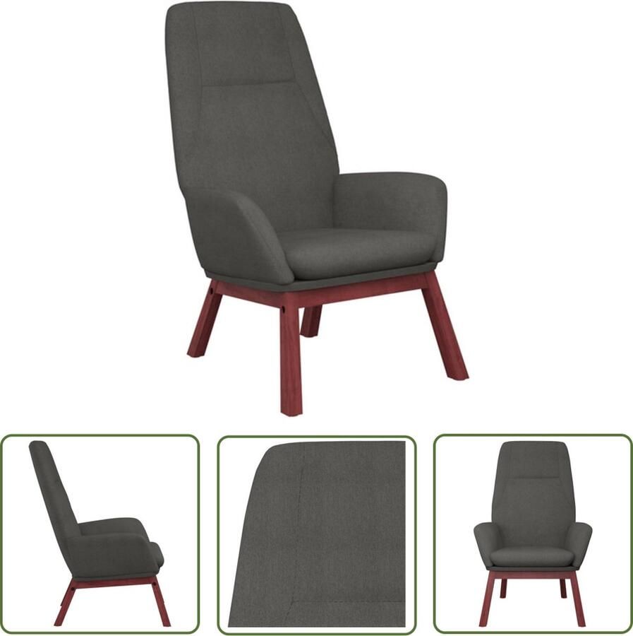 The Living Store Relaxstoel Donkergrijs 70x77x94 cm Stabiel Frame Hoogwaardig Materiaal Relaxstoel Fauteuils Lounge Chair Loungestoel Donkere Meubels - Foto 2