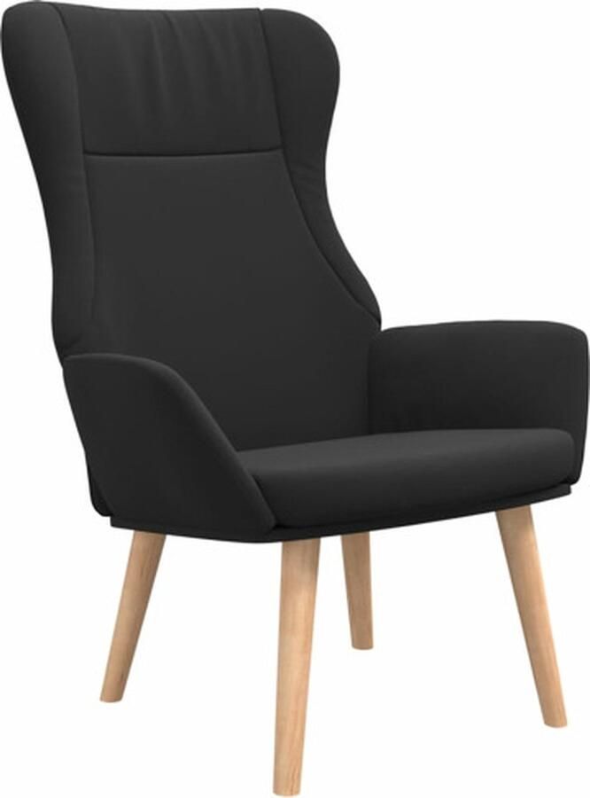 The Living Store Relaxstoel Stabile Zwart 70 x 77 x 94 cm Metaal en stof Schuimvulling Relaxstoel Fauteuils Lounge Chair Comfortabele Stoel Tuinstoel