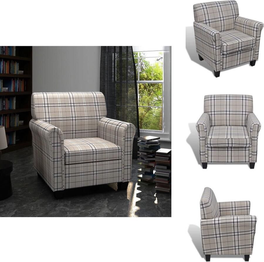 VidaXL Fauteuils Stoel Stoelen Fauteuil met kussen stof crème