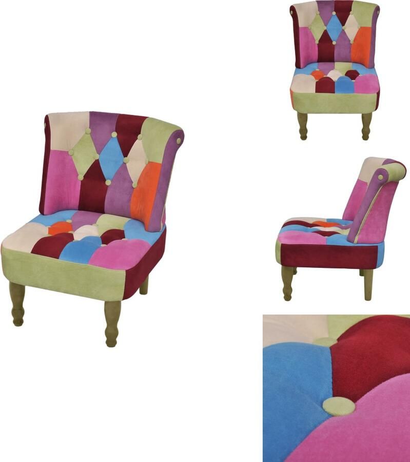 VidaXL Patchwork Stoel Patchwork Stoel 52x64x70 cm Verschillende kleuren Fauteuil