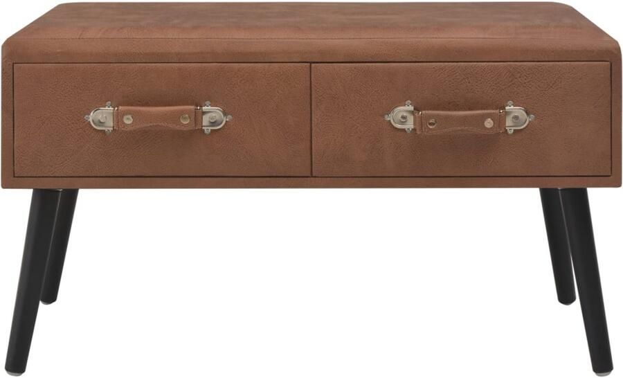 VidaXL FIONERA Salontafel 80x40x46 cm kunstleer donkerbruin