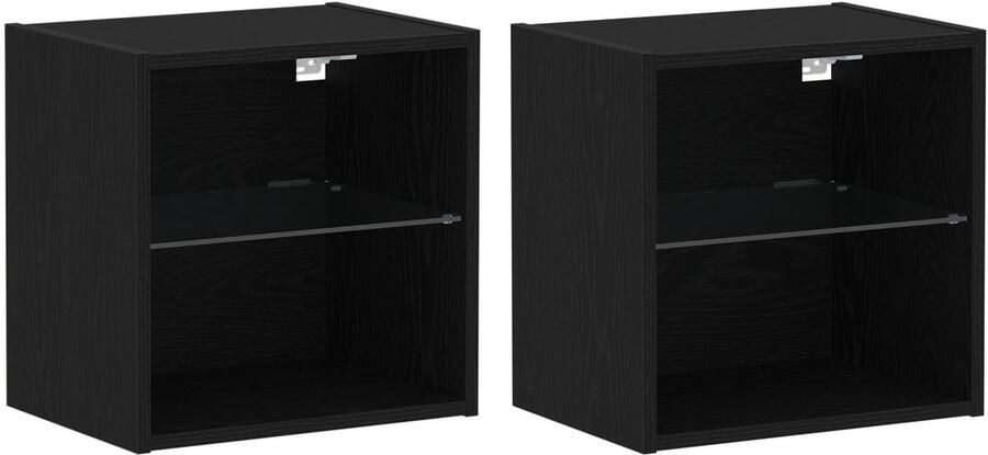 VidaXL Opbergkast Zwart Eiken MDF 40 x 28.5 x 40 cm Compacte Opbergunits - Foto 2