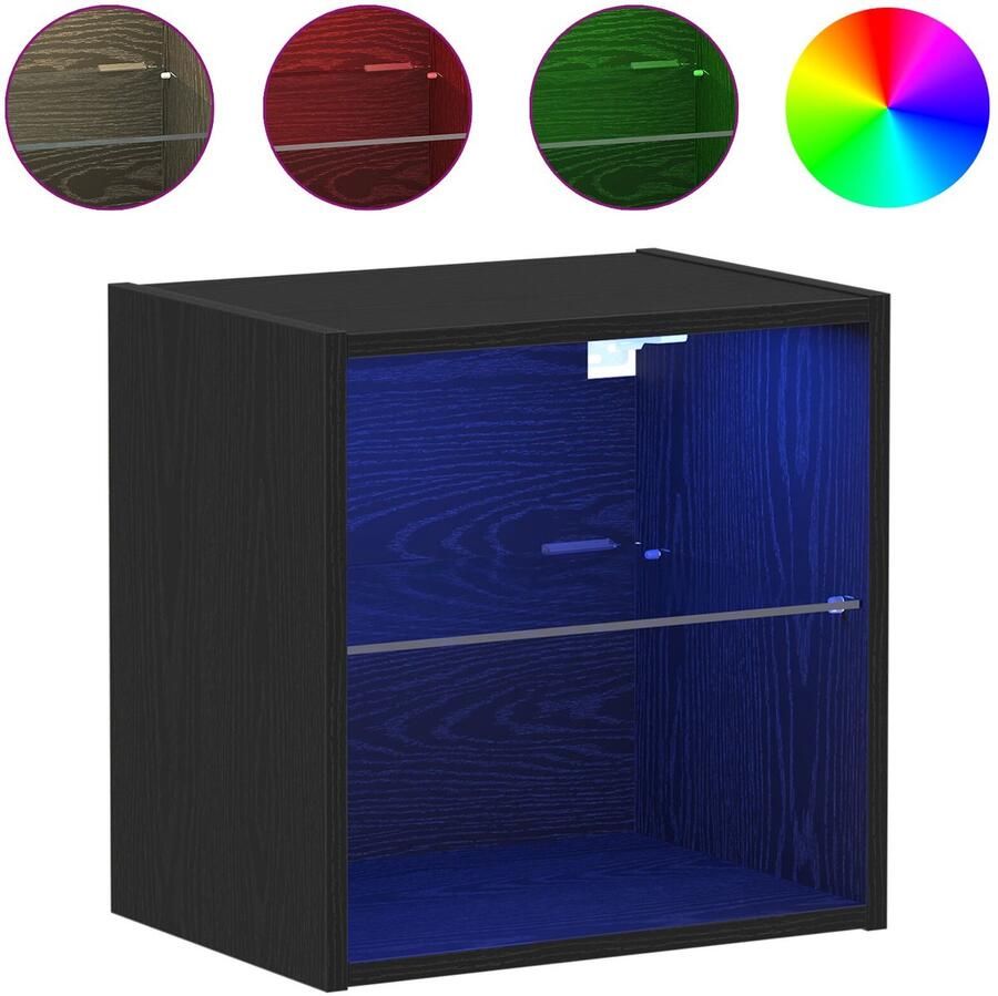 VidaXL Opbergkast Zwart Eiken MDF 40 x 28.5 x 40 cm Compacte Opbergunits