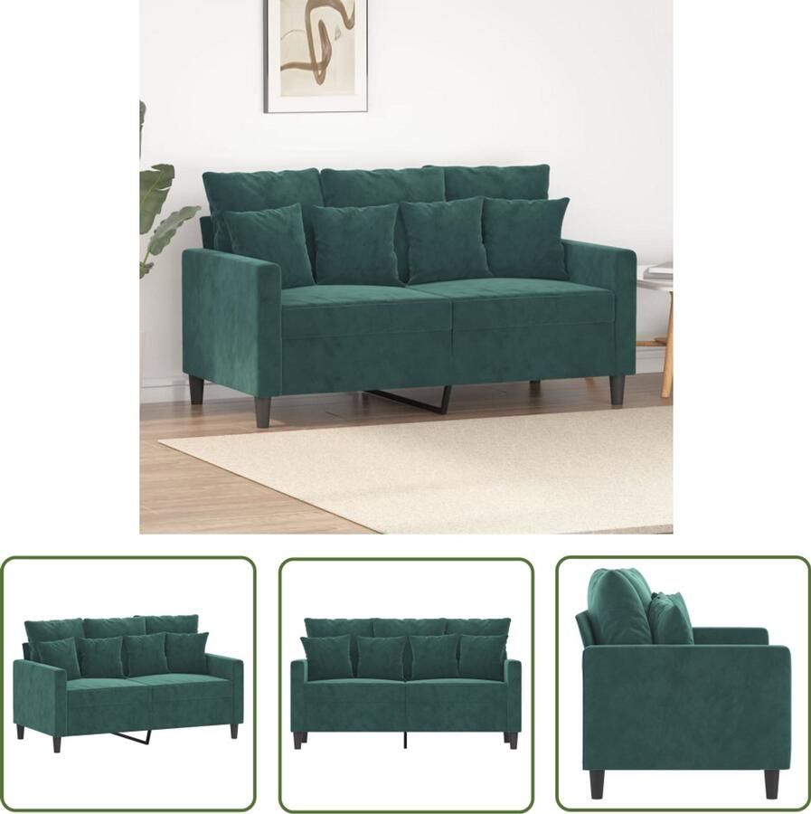 VidaXL Tweezitsbank 120 cm fluweel donkergroen Tweezitsbank Fluweel Bank Donkere Groene Bank Salontafel Living Room Furniture