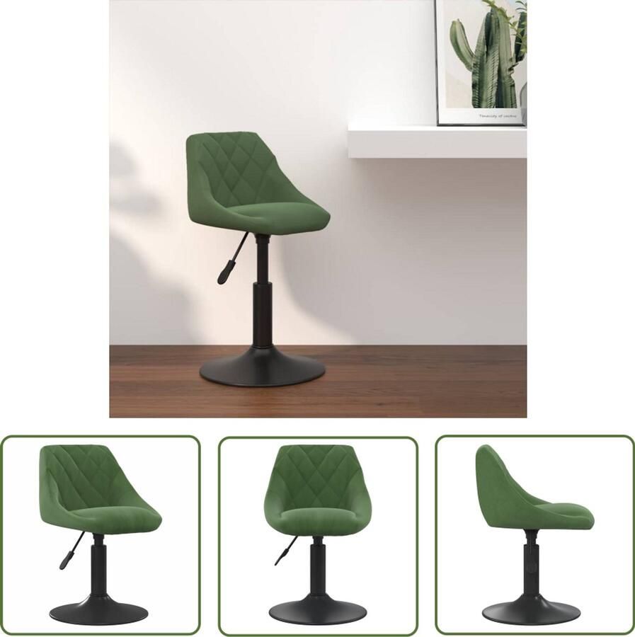 VidaXL Barkruk fluweel donkergroen Barkruk Fluweel Donkere Kleuren Stoel Barstool