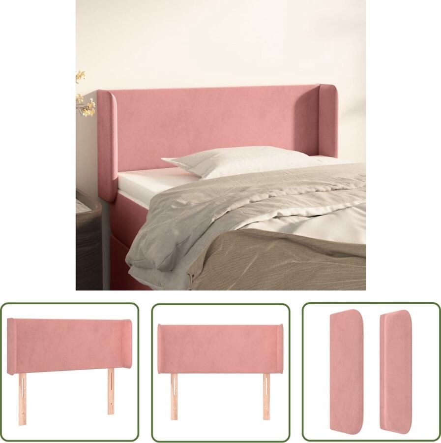 The Living Store Klassiek Hoofdbord Roze Fluweel Verstelbare Hoogte Stevige Poten Comfortabele Ondersteuning 83 x 16 x 78 88 cm Klassieke Hoofdbord Fluweel Hoofdbord Roze Hoofdbord Met Oren Adjustable Hoofdbord
