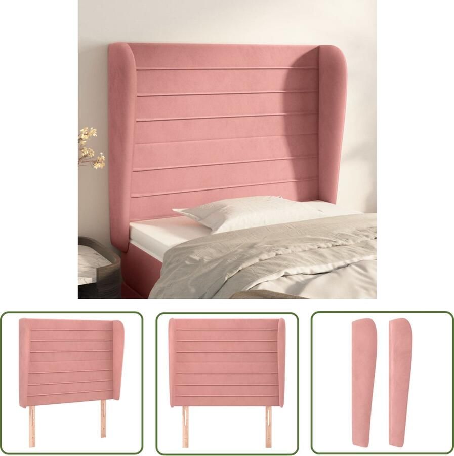 The Living Store Klassiek Hoofdbord Fluweel Stevige Poten Verstelbare Hoogte Comfortabele Ondersteuning Roze 83x23x118 128 cm Klassieke Hoofdbord Fluweel Hoofdbord Roze Hoofdbord Met Randen Adjustable Hoofdbord