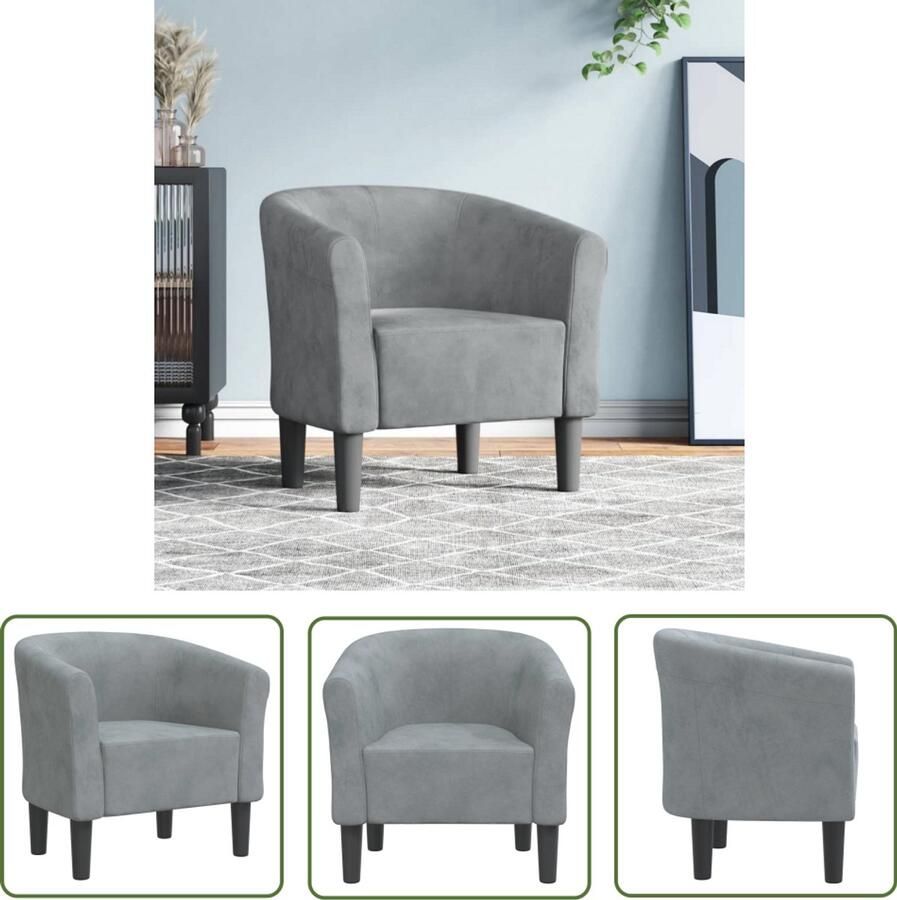 VidaXL Kuipstoel fluweel donkergrijs Kuipstoel Fluweel Donkere Grijze Kleur Lounge Stoel Fauteuils