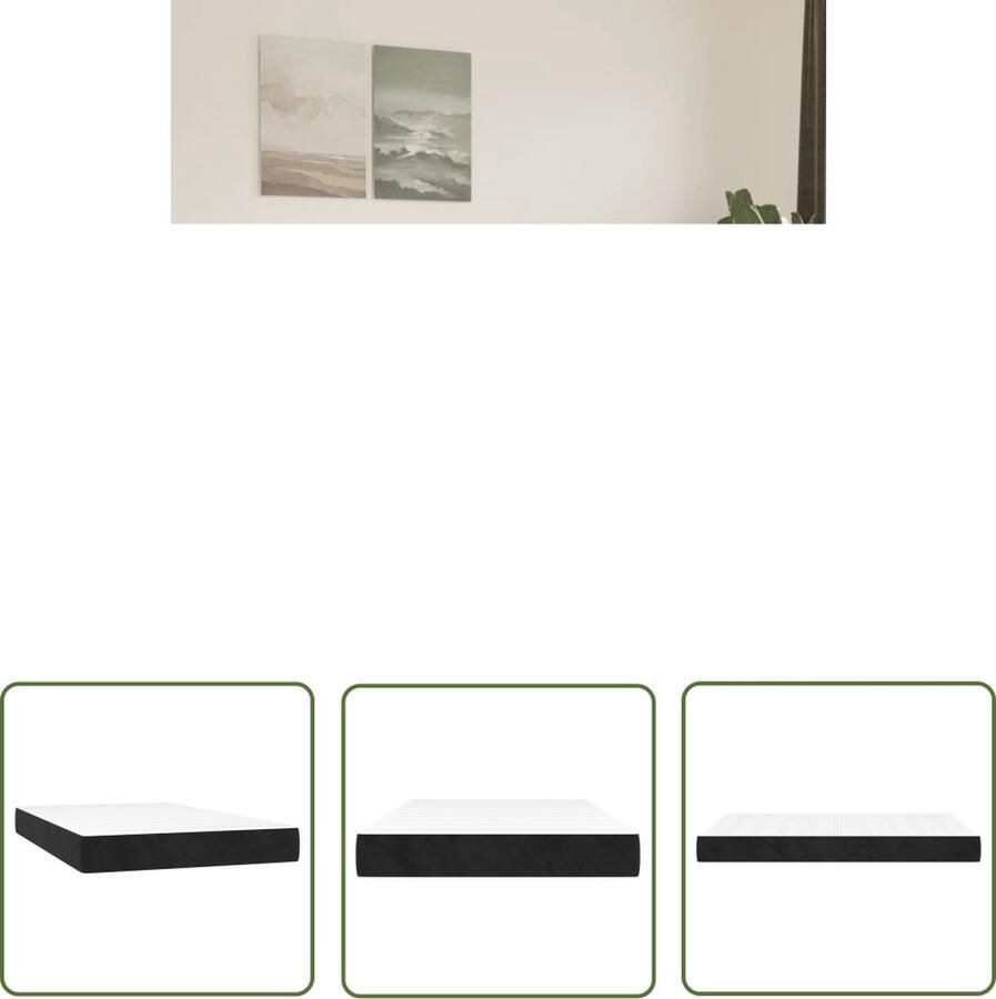 The Living Store Pocketveringmatras Fluweel 120x200x20cm Middelharde ondersteuning Pocketveringmatras Fluweel Matras Velvet Matras Tweepersoons Matras Medium Hard Matras