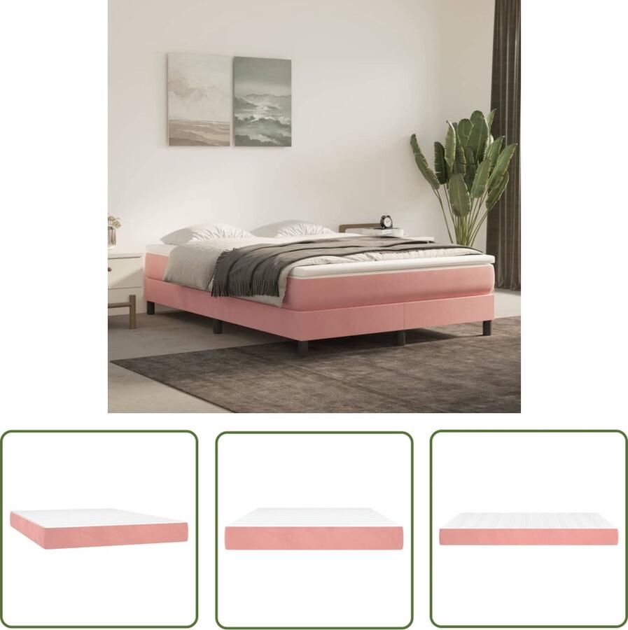 The Living Store Pocketveringmatras Middelharde Ondersteuning 140 x 190 x 20 cm Fluweel Pocketveringmatras Fluweel Matras Zachte Matras Ondersteunende Matras Slaapcomfort