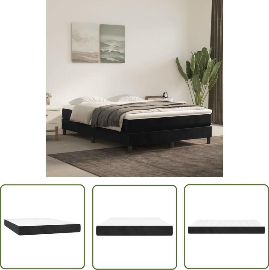 The Living Store Pocketveringmatras Middelharde ondersteuning 140 x 190 x 20 cm Fluweel Pocketveringmatras Fluweel Matras Zachte Matras Ondersteunende Matras Slaapcomfort