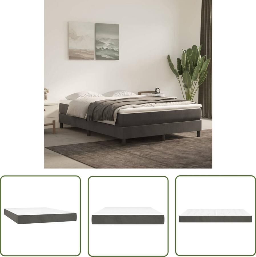 The Living Store Pocketveringmatras Middelharde ondersteuning 140 x 200 x 20 cm Fluweel Pocketveringmatras Fluweel Matras Middeld Hard Matras Slaapcomfort Nachtrust