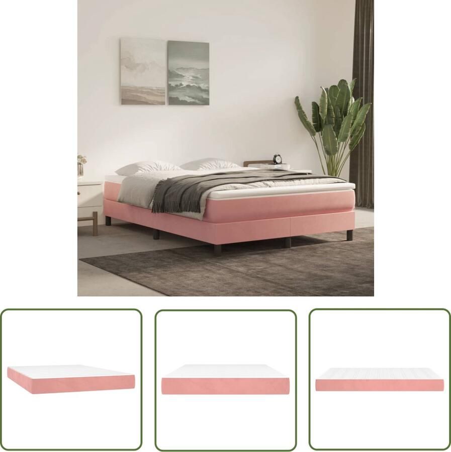 The Living Store Pocketveringmatras fluweel 140 x 200 x 20 cm middelharde ondersteuning Pocketveringmatras Fluweel Matras Slaapcomfort Zachte Matras Medium Hard Matras