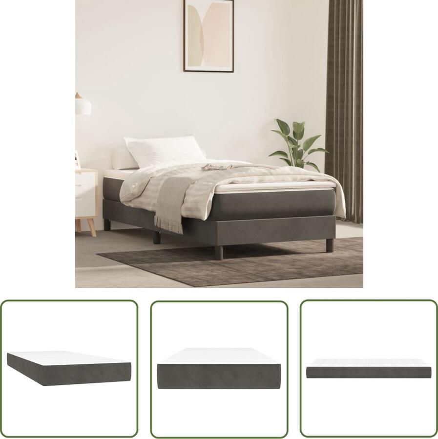 The Living Store Pocketveringmatras Fluweel 80x200x20 cm Middelharde ondersteuning Pocketveringmatras Fluweel Matras Middeld Hard Matras Slaapcomfort Nachtrust