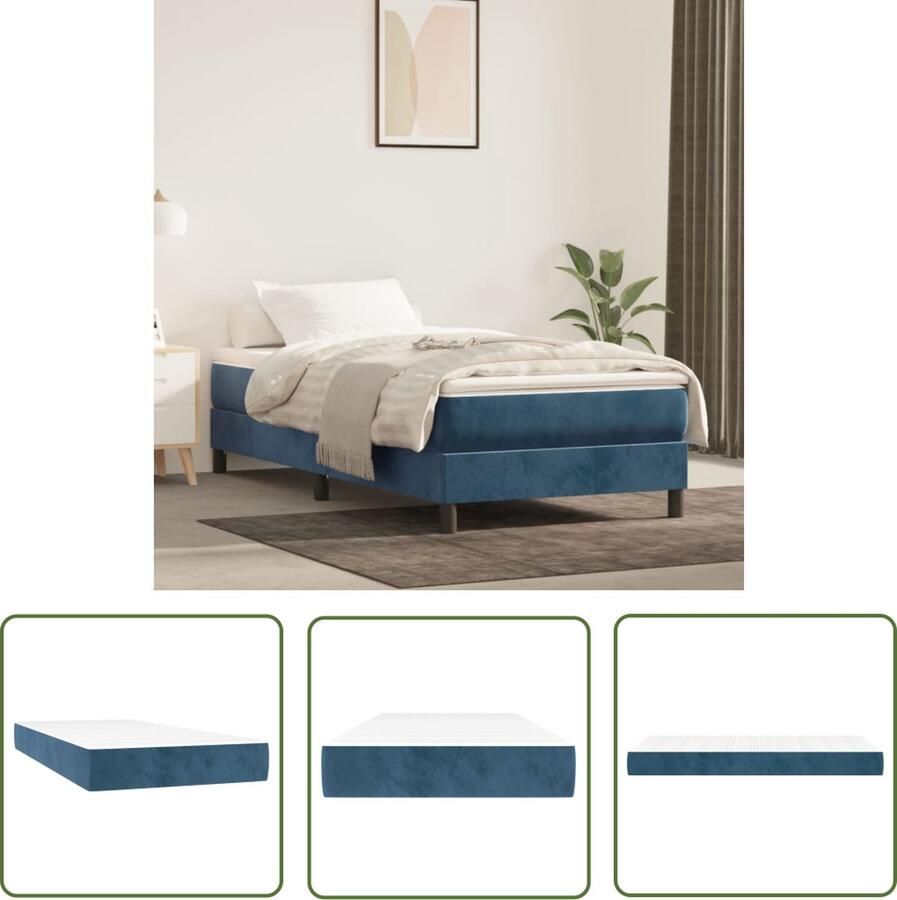 The Living Store VPEX Pocketveringmatras 90 x 190 x 20 cm Zacht fluweel Pocketveringmatras Fluweel Matras Zachte Matras Slaapcomfort Ondersteunende Matras