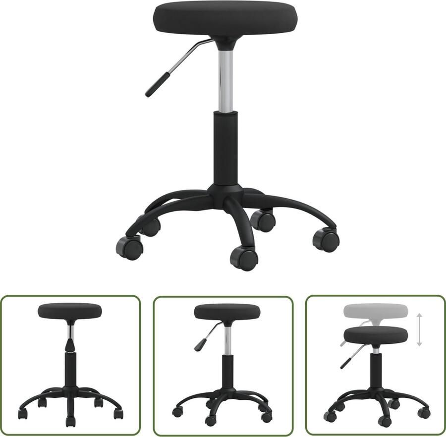 The Living Store Eetstoel Fluweel 31 x (42 54) cm Zwart Eetkamerstoel Fluweel Stoel Zwarte Eetkamerstoel Design Eetkamerstoel Ergonomische Eetkamerstoel - Foto 2