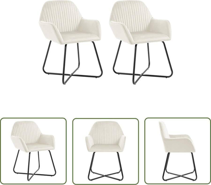 The Living Store Eetkamerstoelen 2 st fluweel crèmekleurig Eetkamerstoelen Fluweel Stoelen Creme Stoelen Luxe Stoelen Comfortabele Stoelen