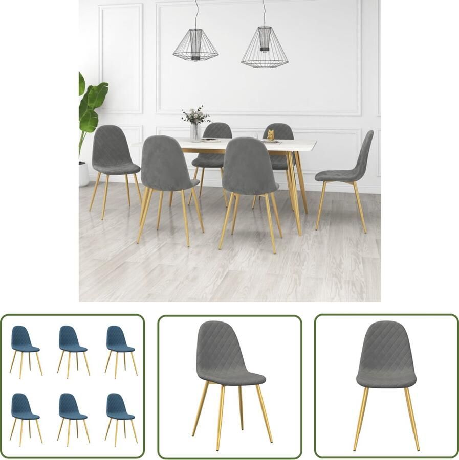 The Living Store Eetstoelen Keukenstoelen 45 x 53.5 x 87 cm Lichtgrijs Eetkamerstoelen Fluweel Stoelen Grijze Stoelen Design Stoelen Comfortabele Stoelen - Foto 4