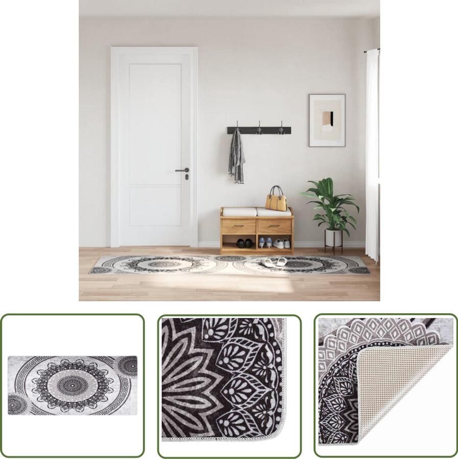 The Living Store vloerkleed Meerkleurig 80 x 300 cm Zacht fluweel Geluidsabsorberend Vloerkleed Fluweel Multikleurig Groot Formaat Geluiddempend