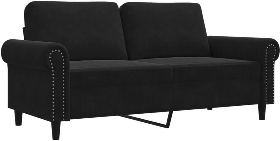 VidaXL Tweezitsbank Fluweel Zwart 140 cm Tweezitsbank Fluweelbank Zwarte Bank Salontafel Banks Kopen - Foto 2