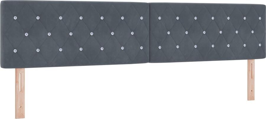 VidaXL Hoofdbord met kristallen knopen ge tuft donkergrijs 200 cm fluweel