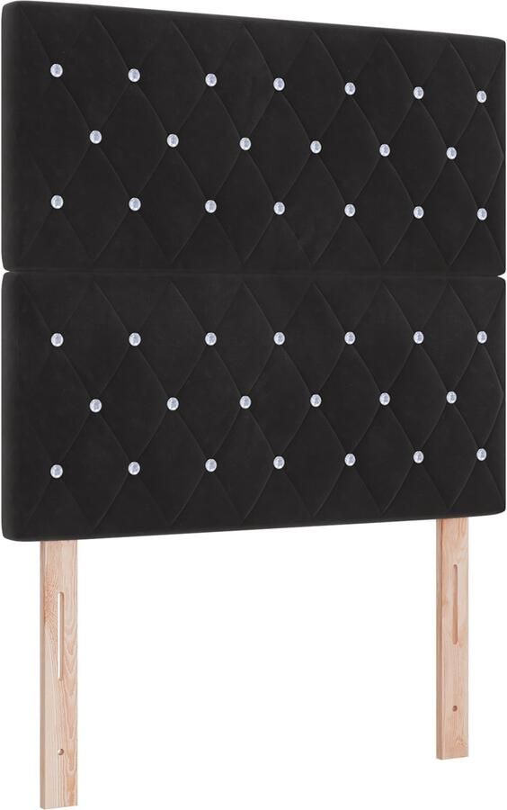 VidaXL Boxspring bed met matras Zwart 120 x 200 cm Fluweel