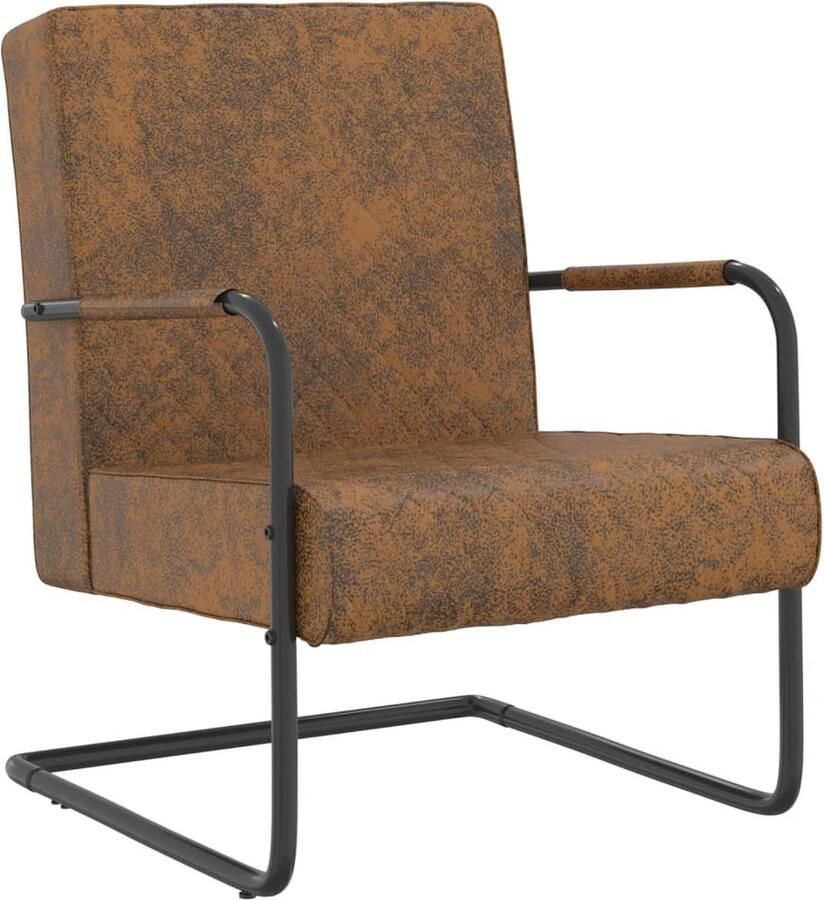 VidaXL Fluwelen Stoel Bruin Zwart 64x77x82 cm Slanke Stoel Designstoel Bruine Stoel Zwarte Stoel Lounge Stoel Fauteuil Met Armleuningen Kantoorsstoel Eetkamerstoelen Salontafel Woonkamer Meubels Moderne Stoel Vintage Stoel - Foto 2