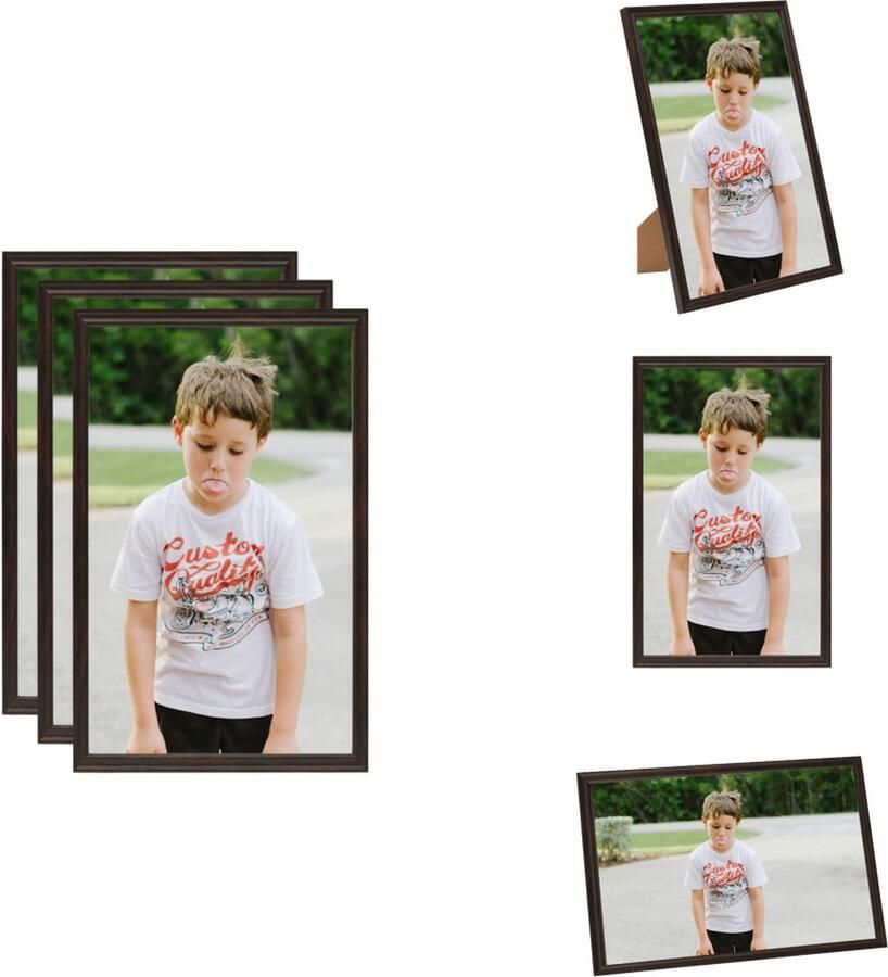 VidaXL Fotolijst Fotolijsten Lijst Lijsten Fotolijsten 3 st voor tafel 13x18 cm MDF zwart