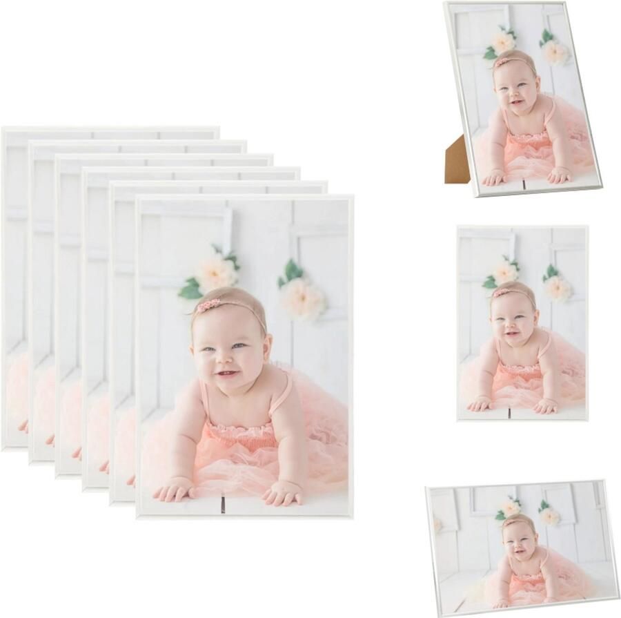 VidaXL Fotolijst Fotolijsten Lijst Lijsten Fotolijsten 5 st voor wand of tafel 59 4x84 cm MDF zilverkleur