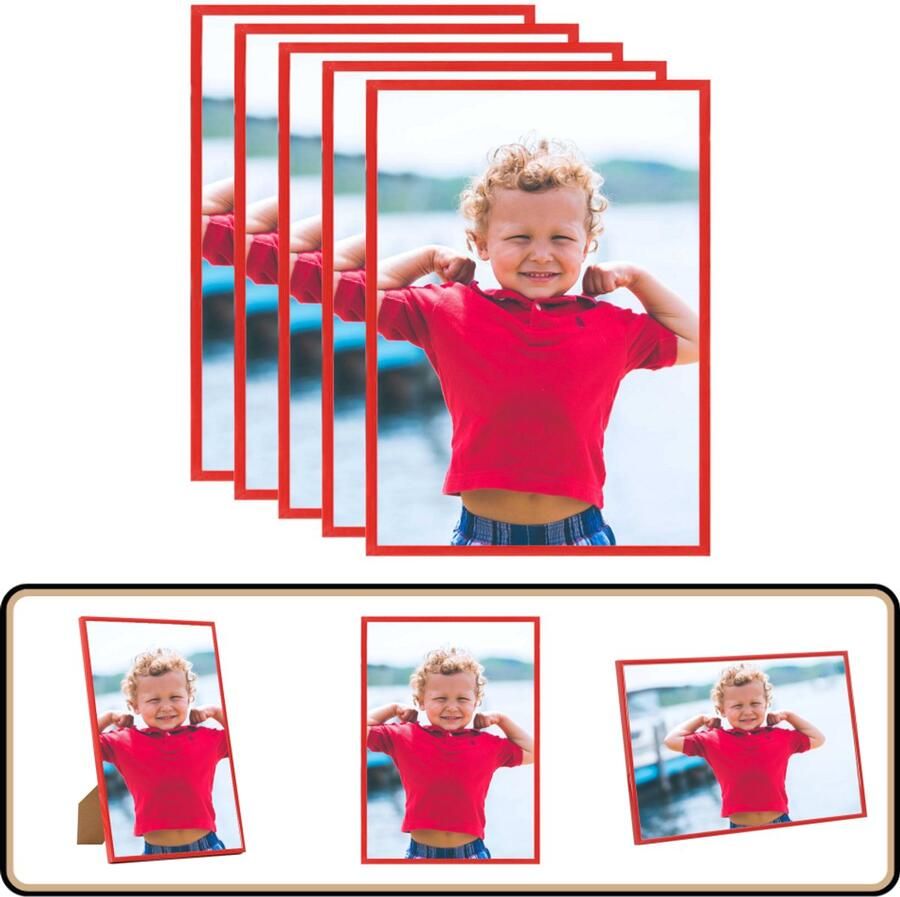 VidaXL Fotolijsten 5 st Wand Tafel 70x90 cm Rood Fotolijst Rode Fotolijst Mdf Fotolijst Set Wanddecoratie