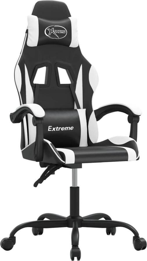 VidaXL -Gamestoel-draaibaar-kunstleer-zwart-en-wit - Foto 2