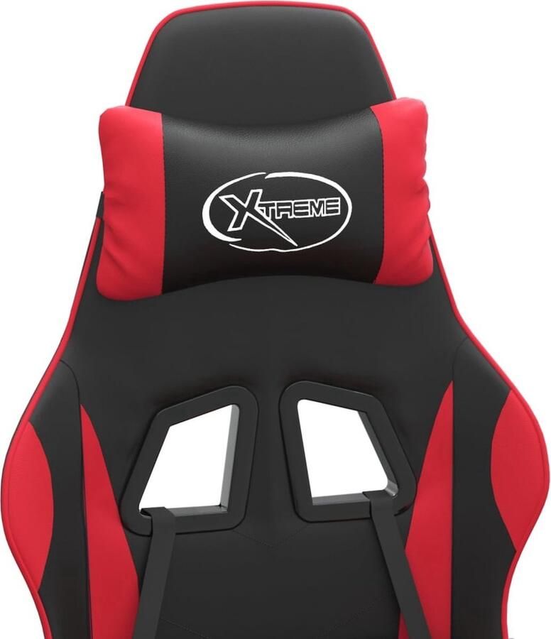 VidaXL Gamestoel Draaibaar Kunstleer Zwart Rood Gamestoel Gamingstoel Bureaustoel Ergonomische Stoel Verstelbare Stoel Kunstlederen Stoel Rode Stoel Zwarte Stoel Extra Kussens Massagefunctie Draaibare Stoel