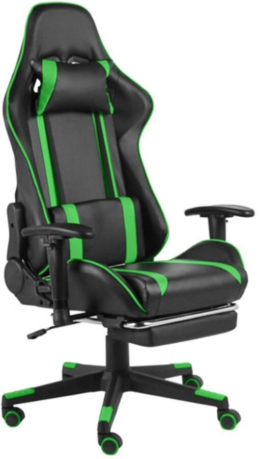 VidaXL -Gamestoel-draaibaar-met-voetensteun-PVC-groen