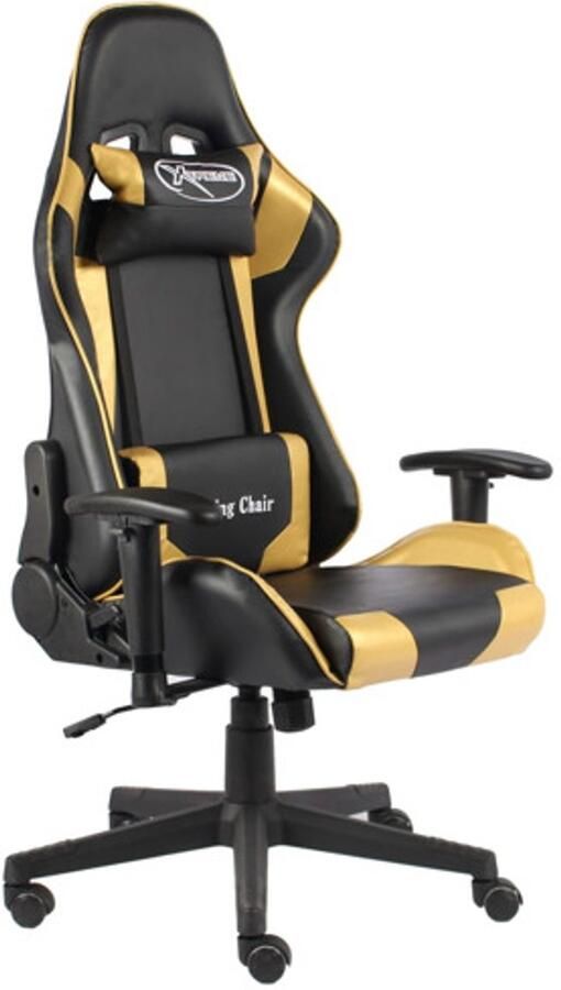 VidaXL -Gamestoel-draaibaar-PVC-goudkleurig