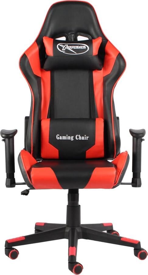VidaXL Gamestoel Draaibaar PVC Rood en Zwart Gamingstoel Ergonomische Stoel Pc Stoel Bureaustoel Gamerstoelen Rode Gamingstoel Zwarte Gamingstoel Hoogbacked Stoel Gaming Accessoires