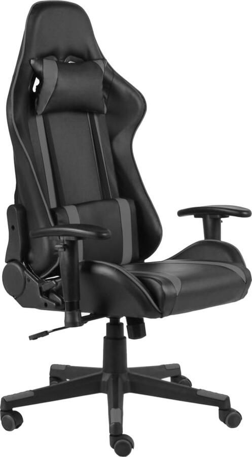 VidaXL Gamestoel Draaibaar Zwart Grijs Gamingstoel Bureaustoel Ergonomische Stoel Pc Stoel Sportstoelen Hoogback Stoel Zwarte Stoel Grijze Stoel - Foto 2
