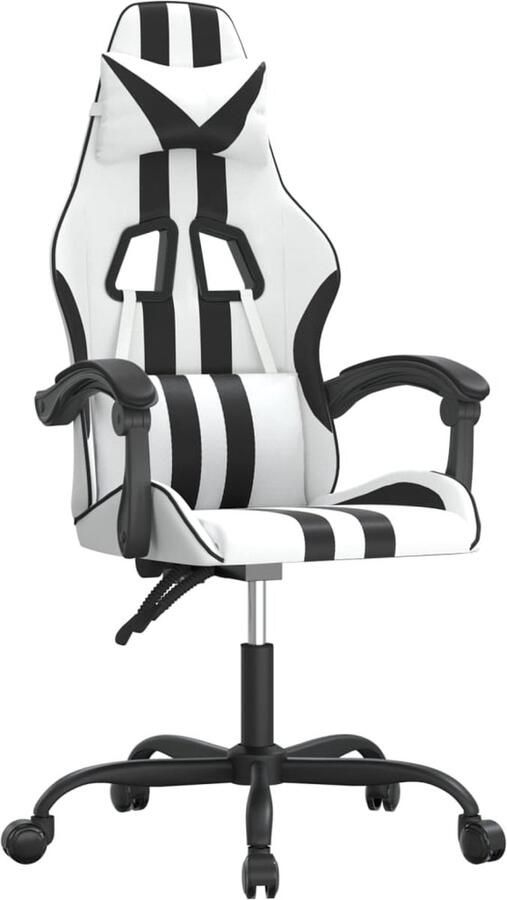 VidaXL Gamestoel kunstleer wit en zwart - Foto 3