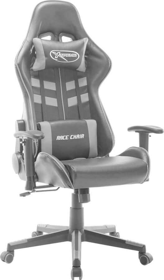 VidaXL Gamestoel Kunstleer Zwart en Grijs Gamestoel Gamingstoel Bureaustoel Pc Stoel Ergonomische Stoel Sportstoel Racecar Stoel - Foto 2