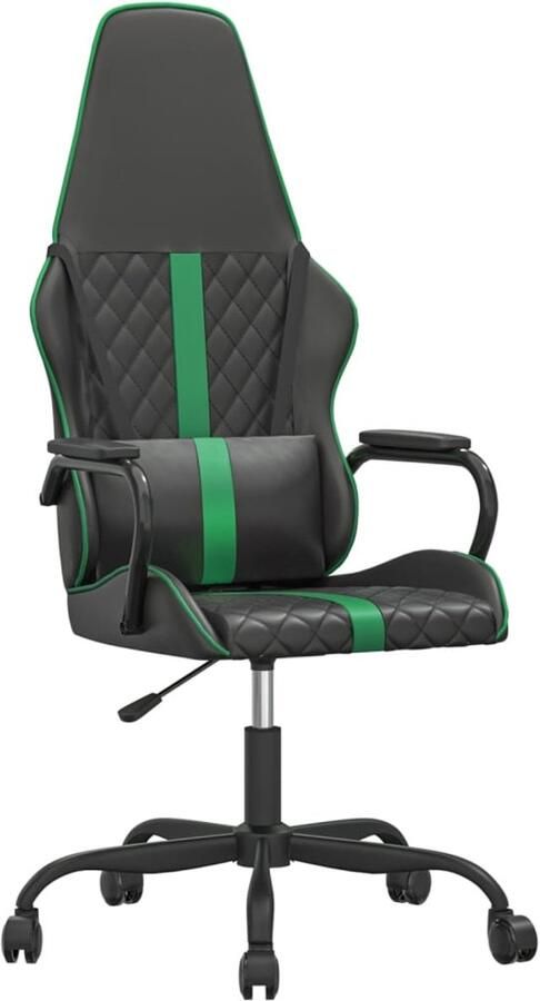 VidaXL Gamestoel Kunstleer Zwart & Groen Gamingstoel Gamingstoelen Televisiestoel Televisiestoelen